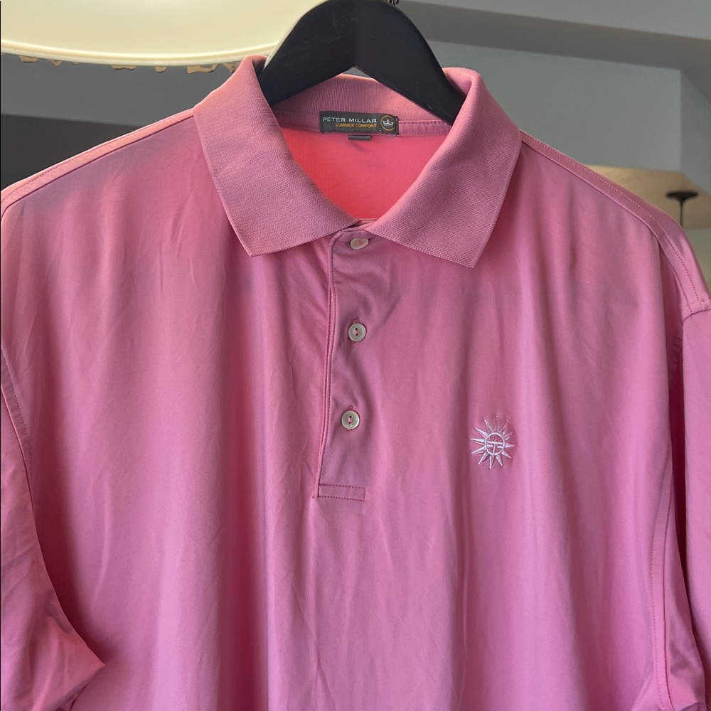 Like New Peter Millar Classic Summer Comfort Stretch Coral Salmon  Golf ⛳️ Polo